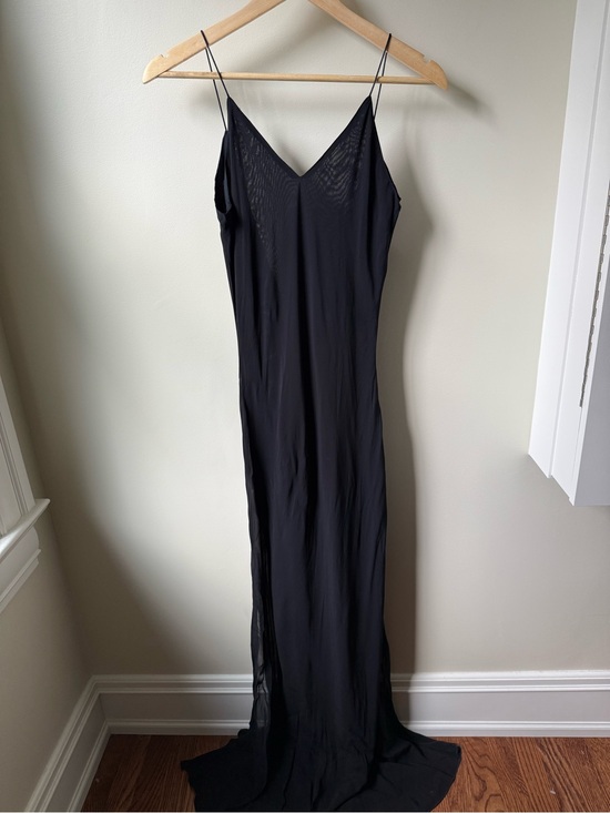 Emily D Dresses & Skirts - EMILY D Vintage Black Slip Dress Open Back Whimsigoth Fairy Grunge Vamp Dark L